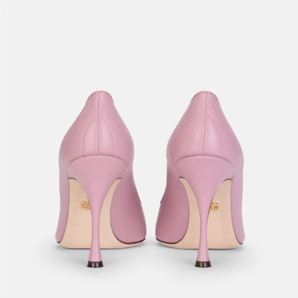 DOLCE & GABBANA QUILTED NAPPA LEATHER DEVOTION PUMPS IN PINK SIZE US 8.5 - Picture 4 of 8